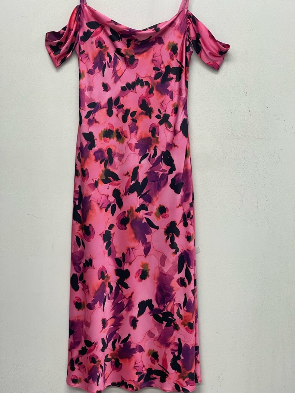Joseph Ribkoff Pink Floral Off-Shoulder Maxi Dress